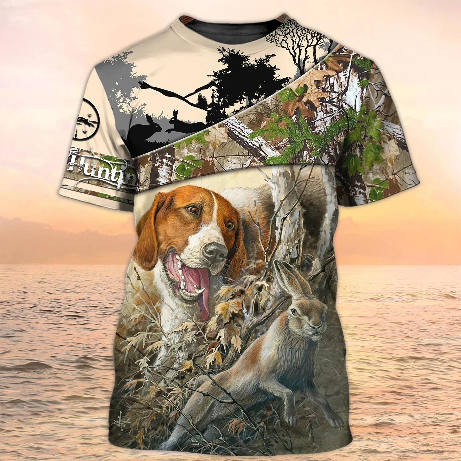 

Duck Hunting Dog Pattern Men s T-shirt 3D Animal Print Short Sleeved Top Harajuku Style Comfortable Casual Streetwear S