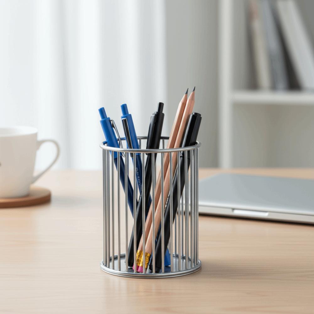 Hollow Out Design Pen Holder Gold Color Pencil Organizer Desktop Organizer  School Use