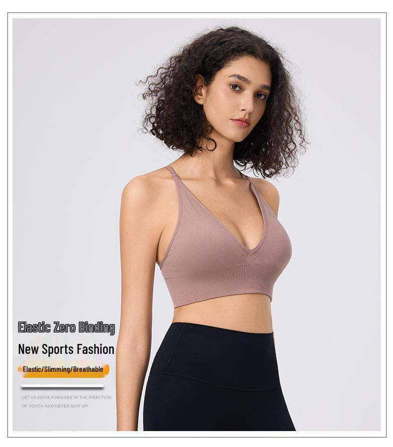 New Style Deep V Triangle Cup Sexy Bra with Adjustable Straps for Women – Beautiful Back Yoga Underwear