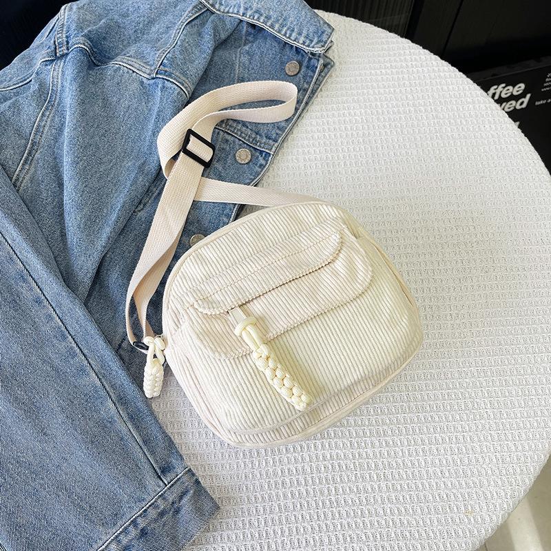 New Corduroy Fashion Shoulder Bag Women's Casual Crossbody Bag Student Small Square Bag Cute Cloth Bag