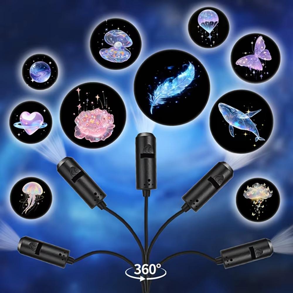 3/6/10 Replaceable Lamp Sheets LED Projection Light Galaxy Theme Atmosphere Light Romantic Bedroom