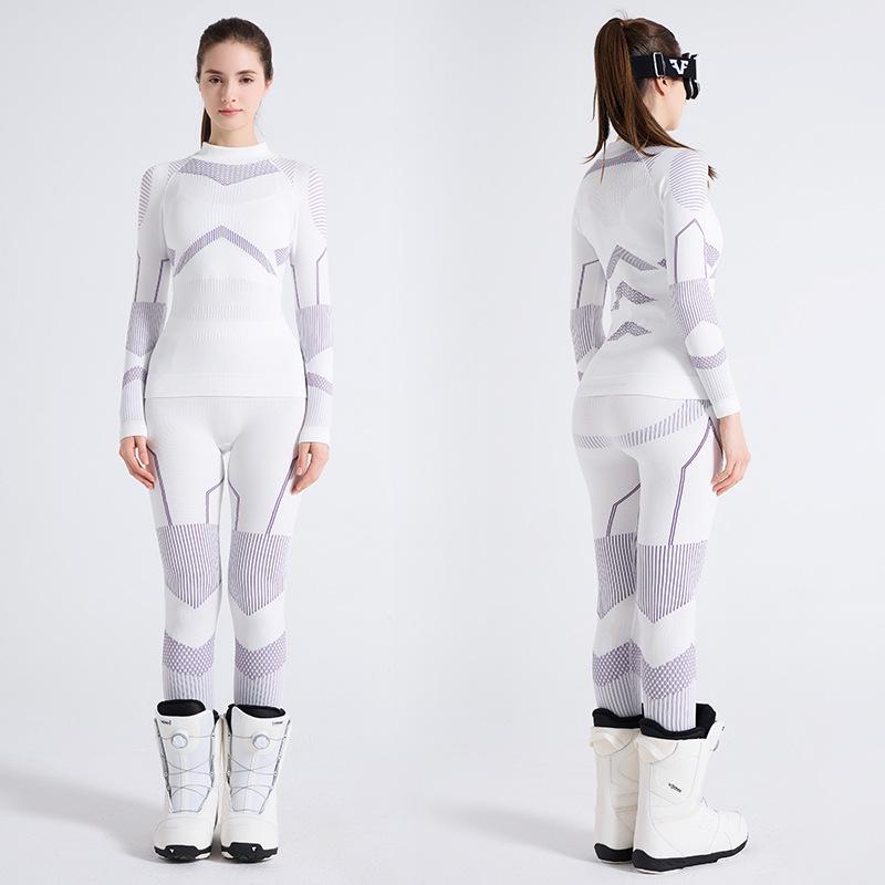 

Женский быстросохнущий компрессионный комплект для катания на лыжах: Теплый, Влагоотводящий, Дышащий, Плотная посадка для занятий спортом на открытом воздухе и альпинизма Medium фиолетовый/белый