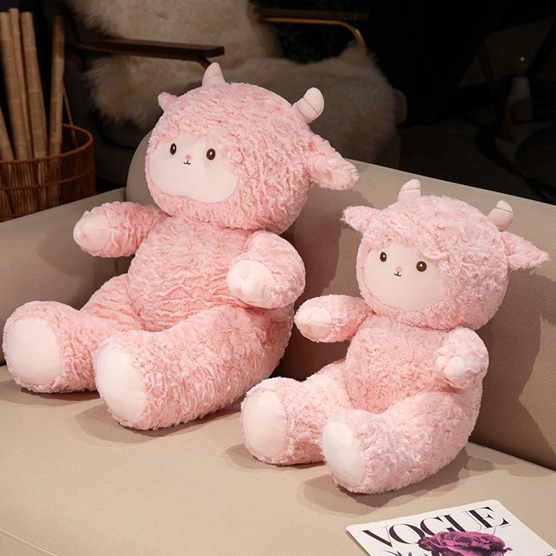 Cute Lamb Throw Pillow Plush Toy Doll Lamb Doll Children Soothing Doll Girl Birthday Gift