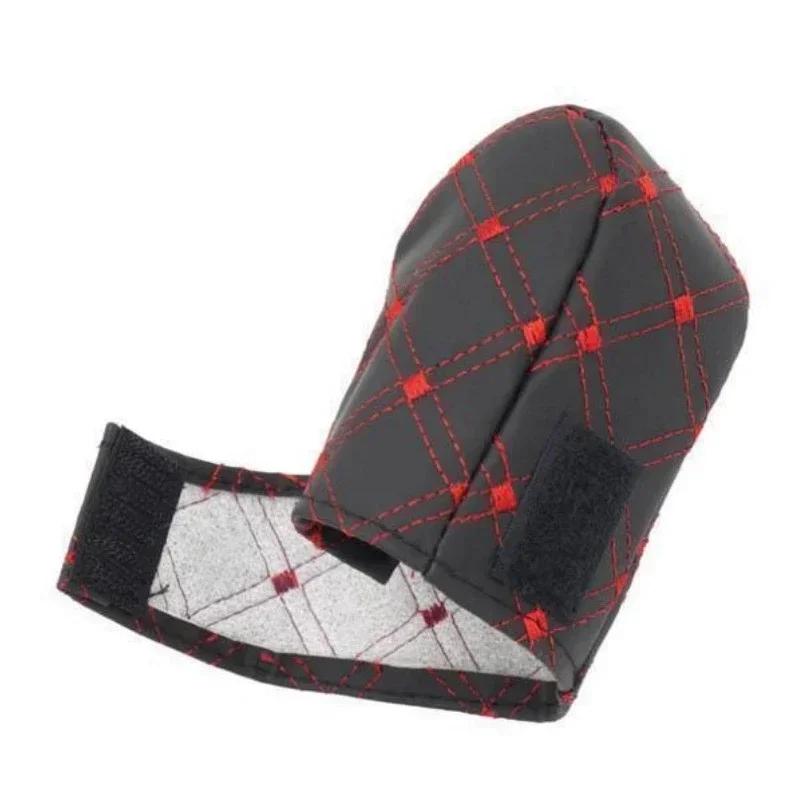 2-Piece Car Leather Handbrake Shift Cover Kit Handbrake Cover Sleeve Car Accessories