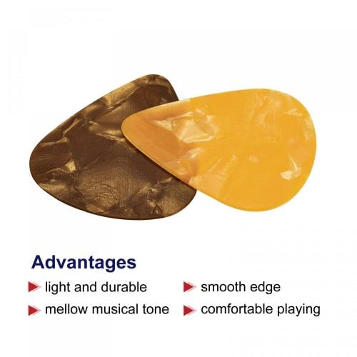 uxcell Guitar Picks, Guitar Accessories for Acoustic, Electric, and Bass Guitars, 0.46mm Thick, Multicolor, 24 Count