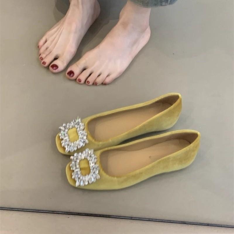 Gentle Fairy Wind Single Shoes Female 2025 New French Temperament Elegant Satin Rhinestone Inner Height-increasing Evening Shoes