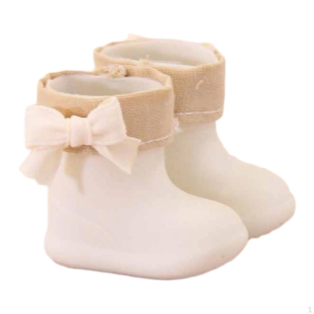 Doll Miniature Shoes Silicone Rain Boots Short Bow Accent Waterproof Non Slip Accessories