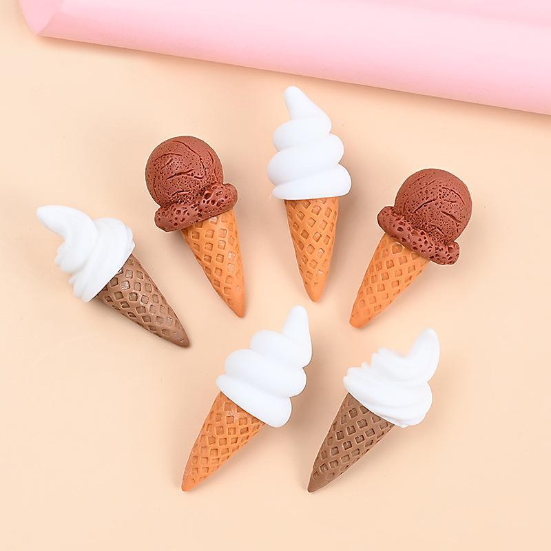 10 Stück Cartoon Kawaii Mini Harz Eiscreme Scrapbooking Verzierung Miniatur Flachrücken Material Zubehör Handyhülle DIY
