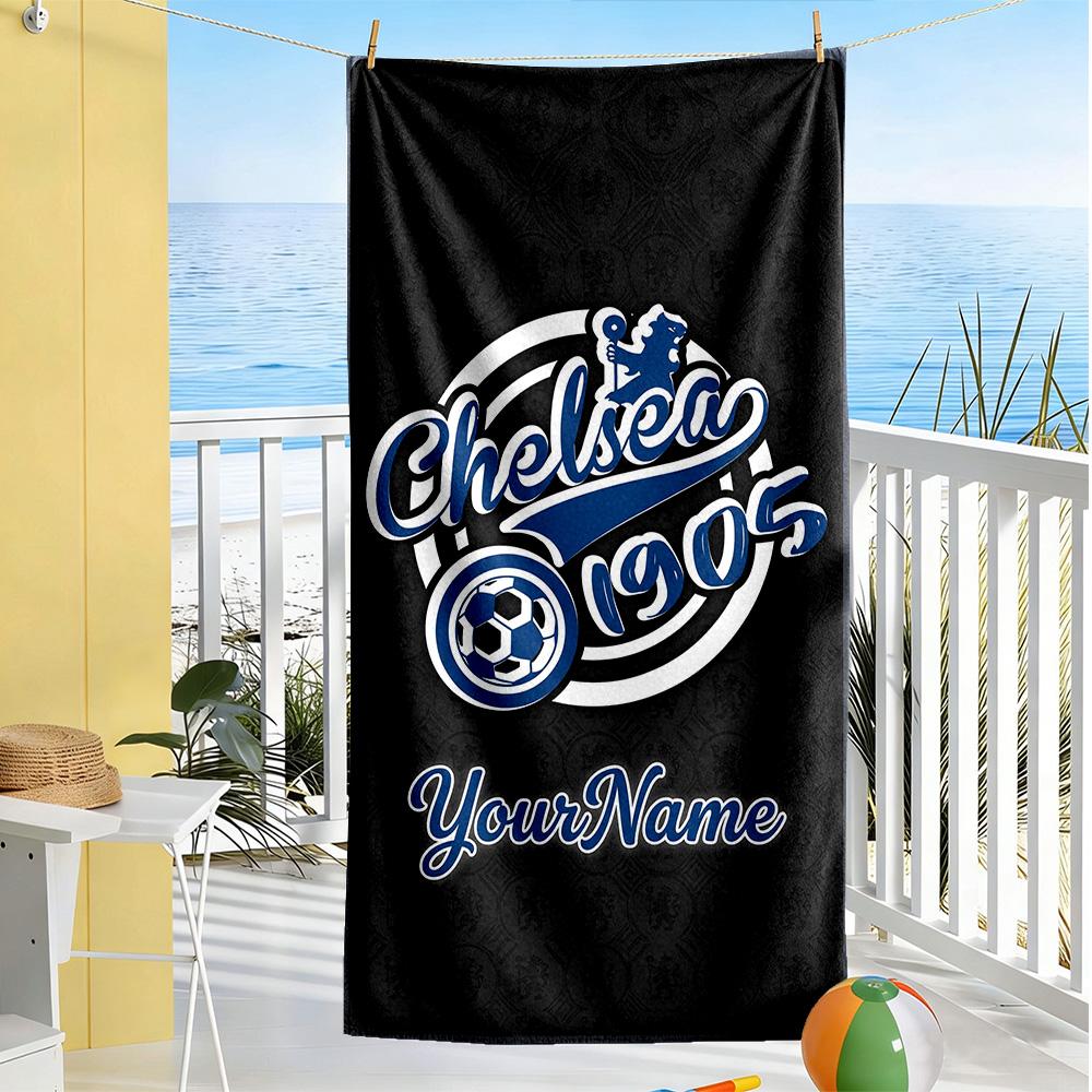 Chelsea Customize Text Beach Towel Soft Durable Quick-Dry Suitable for Sports Travel Swimming Yoga Bathroom Beach And Pool