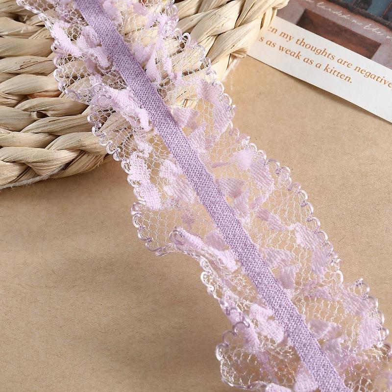 11M Lace Ribbon Ruffled Tulle Elastic DIY Decorative Material Clothing Accessories for Chic Style  Lace Fabric 1 Yards
