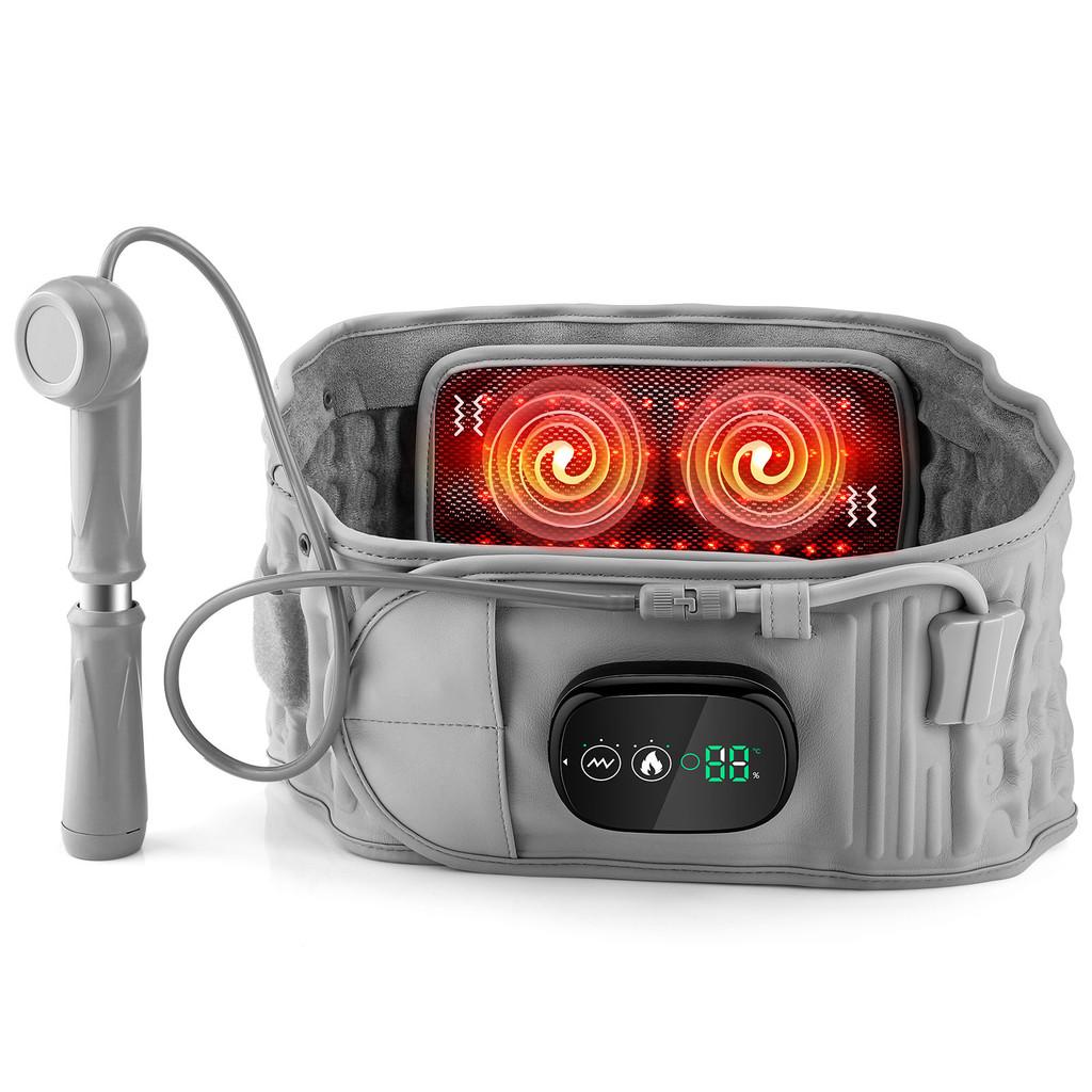 Rechargeable Waist Massager Decompression Lumbar Support Belt Red Light Heating Vibrate Massage Inflatable Waist Belt