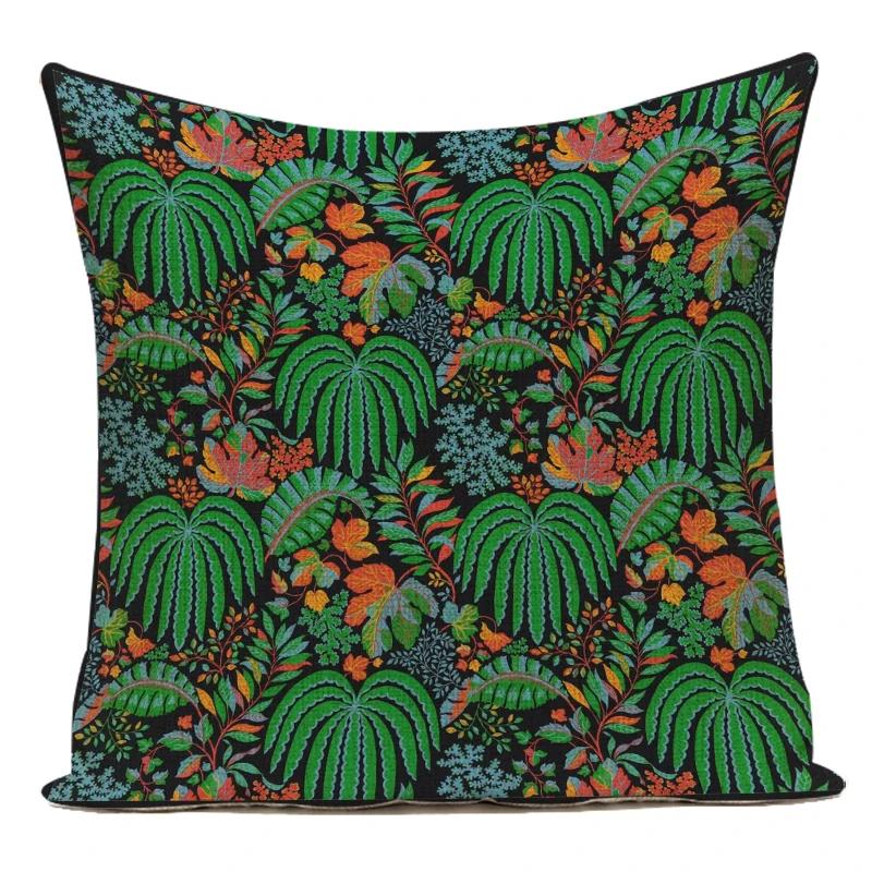 Decorative Throw Pillows Case Color Plant Flower Trees Polyester Sofa Cushion Cover For Living Room Capa De Almofadas