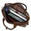Men'S Leather Briefcase Retro Business Handbag First Layer Cowhide Shoulder Messenger Bag Computer Bag Commuter Bag