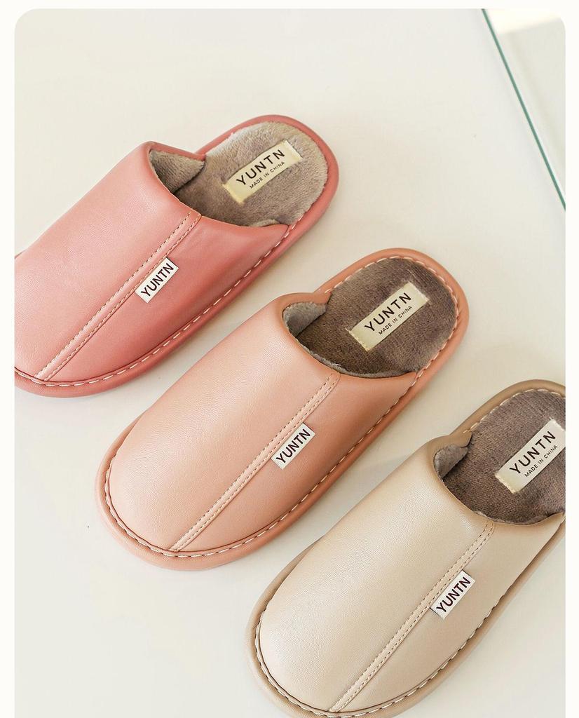 Wolken Wasserdichte Rutschfeste Baumwollpantoffeln - Weiche Sohle Indoor Warm PU-Leder für Paare, Männer & Frauen - Perfekt für Herbst & Winter