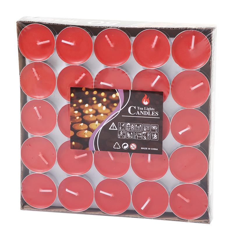 Aluminum Shell Round Tealight Valentine's Day Proposal Picture Hotel Tea-making Fire-free Paint Small Candle
