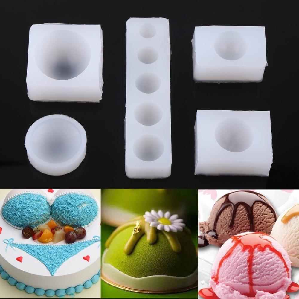 5pcs Creative DIY Silicone Mould 5 Shapes Resin Jewelry Making Mould  Quicksand Sphere Crafting