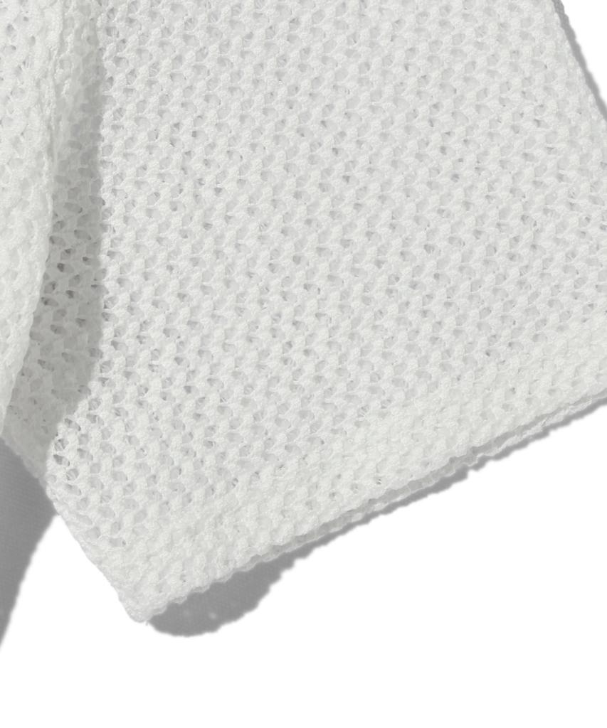 TRILLION Oversized Crochet Net Collar Short Sleeve Knit (White)