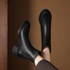 Krazing Pot Microfiber Round Toe Thick Heels Modern Boots Size 42 Zip Platform Beauty Lady Women Ankle Boots