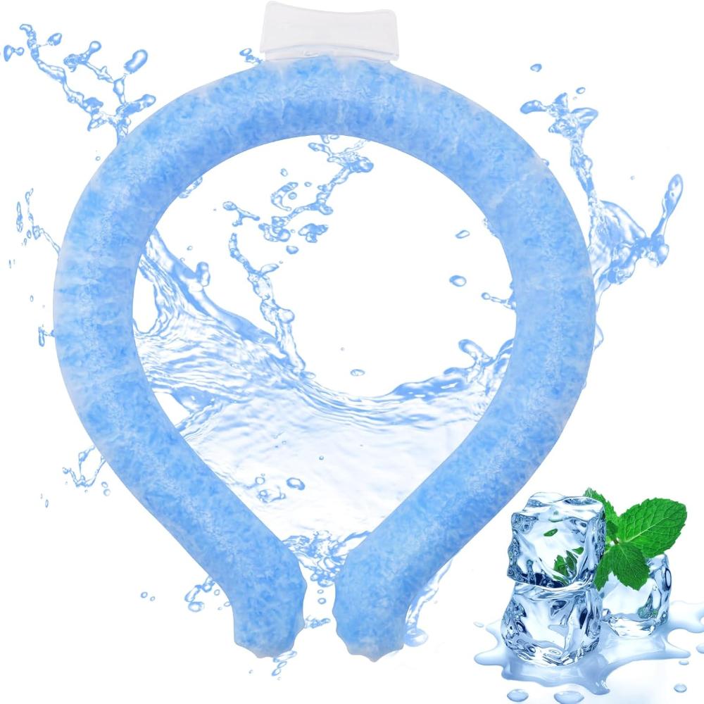 

Трубка для охлаждения шеи, Портативные носимые охлаждающие обертывания для шеи, Замерзает ниже 64°F, Многоразовое ледяное кольцо, Продукты для охлаждения тела для занятий спортом в помещении и на открытом воздухе синий