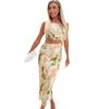 Vestido Midi Asimétrico con Aberturas de Poliéster Mármol para Mujer AX Paris
