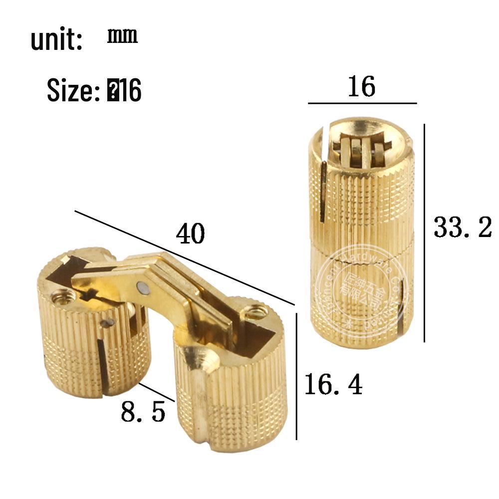 Copper 180° Column Bucket Hinge, 8mm-16cm, Pure Copper Concealed Hinge In Gift Box