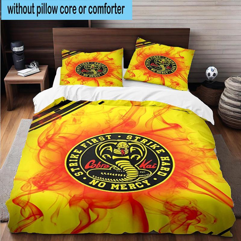 Cobra Movies Of The Fighters 3pcs Bedding,Including 1pc Duvet Cover And 2pcs Pillowcases Perfect for Christmas,Ideal for Bedroom, Dormitory