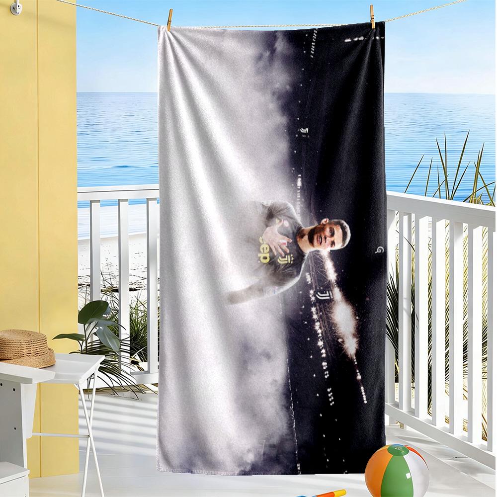 Cristiano Ronaldo's Blue Suit Beach Towel High Absorbency & Quick-Dry Comfortable Lightweight