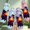 1PC Dark Purple Glowing Fantasy Night Flower Print 750ml Color Plastic Sports Water Bottle Leakproof Flip Straw Lid Suitable for Sports Office Use