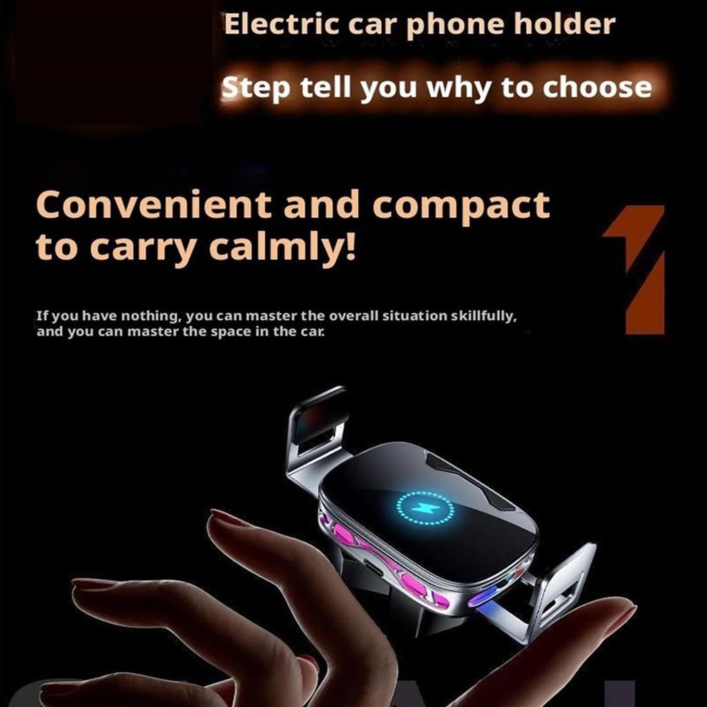 Car Phone Holder With Wireless Charging And Navigation Support, Auto Accessories, Built-in And Lock Function