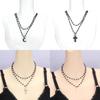 Halloween Gothic Cross Necklace With Multilayer Alloy Chain For Men Women