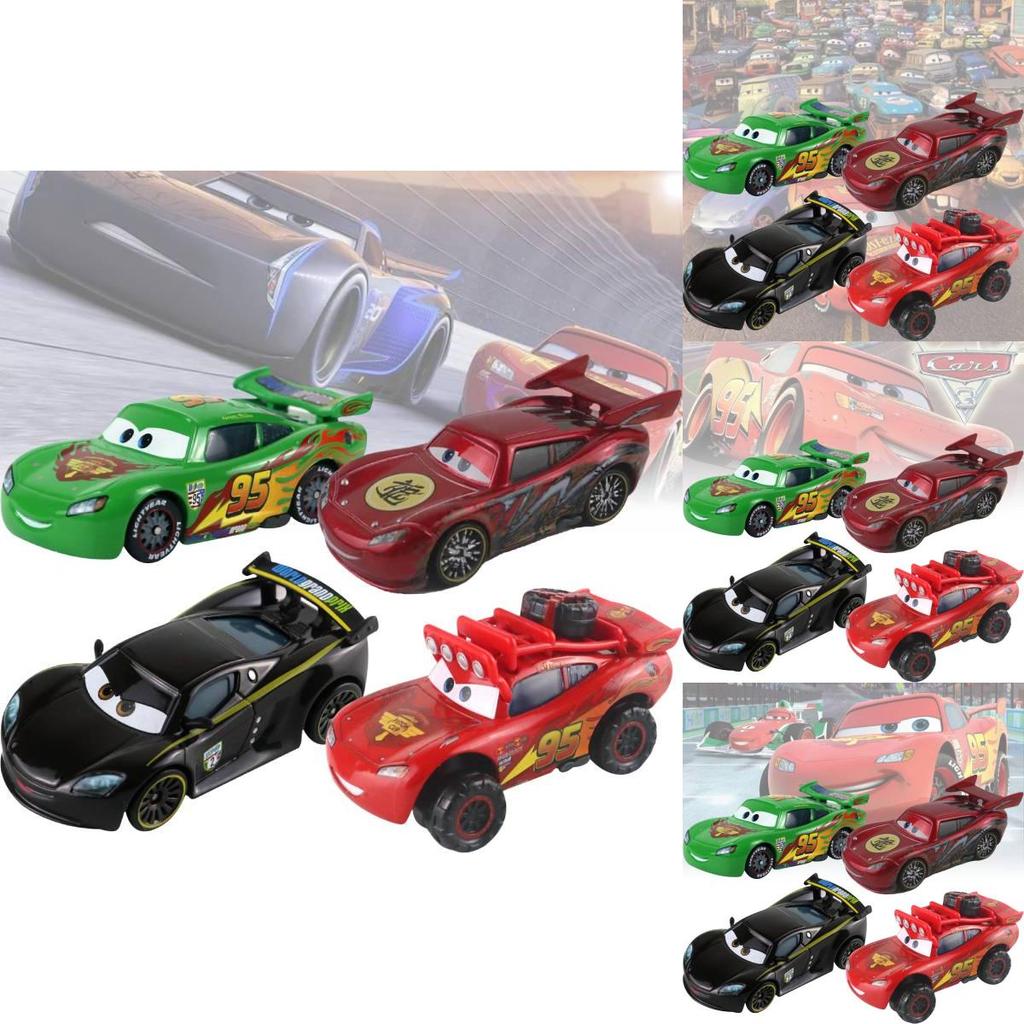 Alloy Racing Car Toy Collection Featuring Mater Orange Bad Guy And Lightning Mcqueen