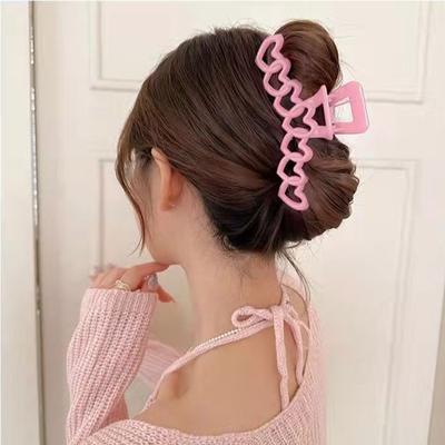 1pc Advanced Love Acrylic Large Grip Clip Hairpin with Simple Design, High Hair Volume, and Multiple Grips