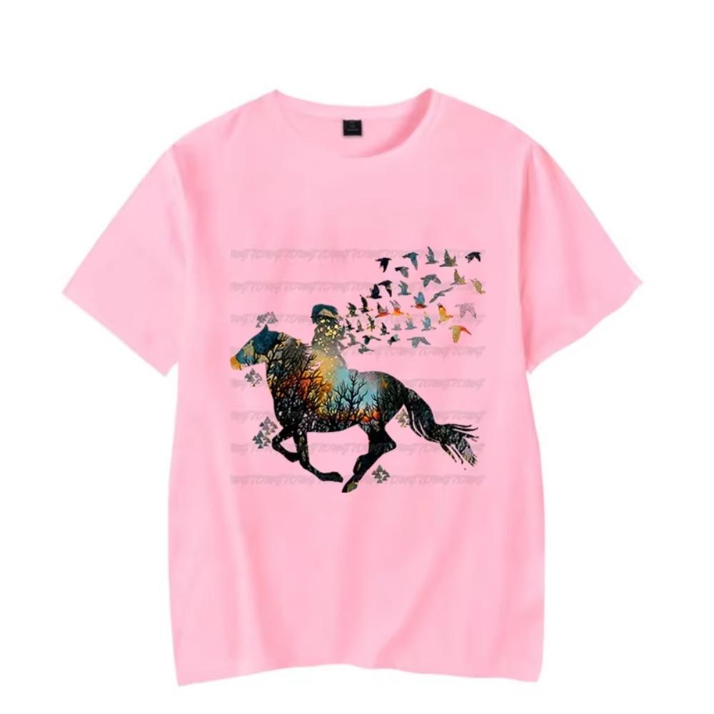 Short Sleeve Clothes Men's T-shirt Colorful Horse Girls Print Shirt Kawaii Shirt Men Women Tshirt Male Classic T-shirt Hombre