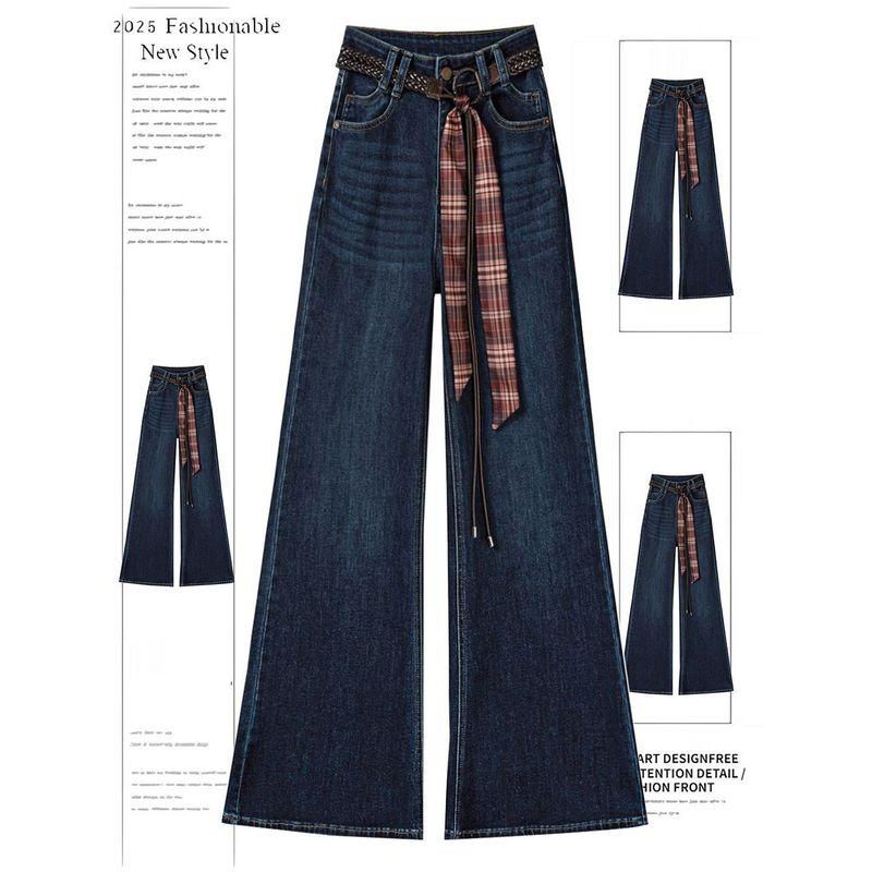 

150kg Plus-Size Women s Blue Stylish Jeans New Design for Women, Flattering for Pear-Shaped Body, Slimming Flared Pants Blue (Free Accessories) 2XL