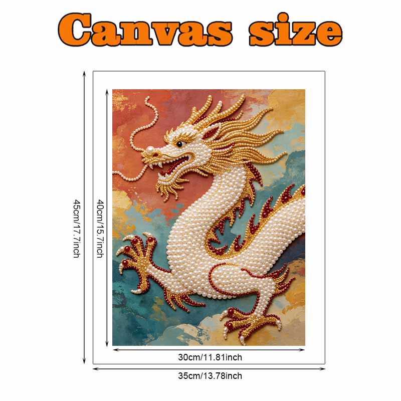Pearl Art Painting Home Wall Decor Chinese Dragon Pearl Gemstone Painting Picture Crafts Adult/Beginner Gift Creative Home Decor Unframed