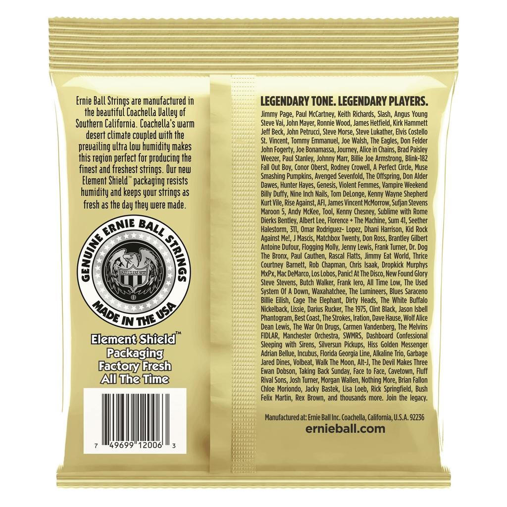 Authentic ERNIE BALL 2006 Acoustic Guitar Strings Earthwood Bronze Extra (10-50) 80/20 Light, 2-Pack