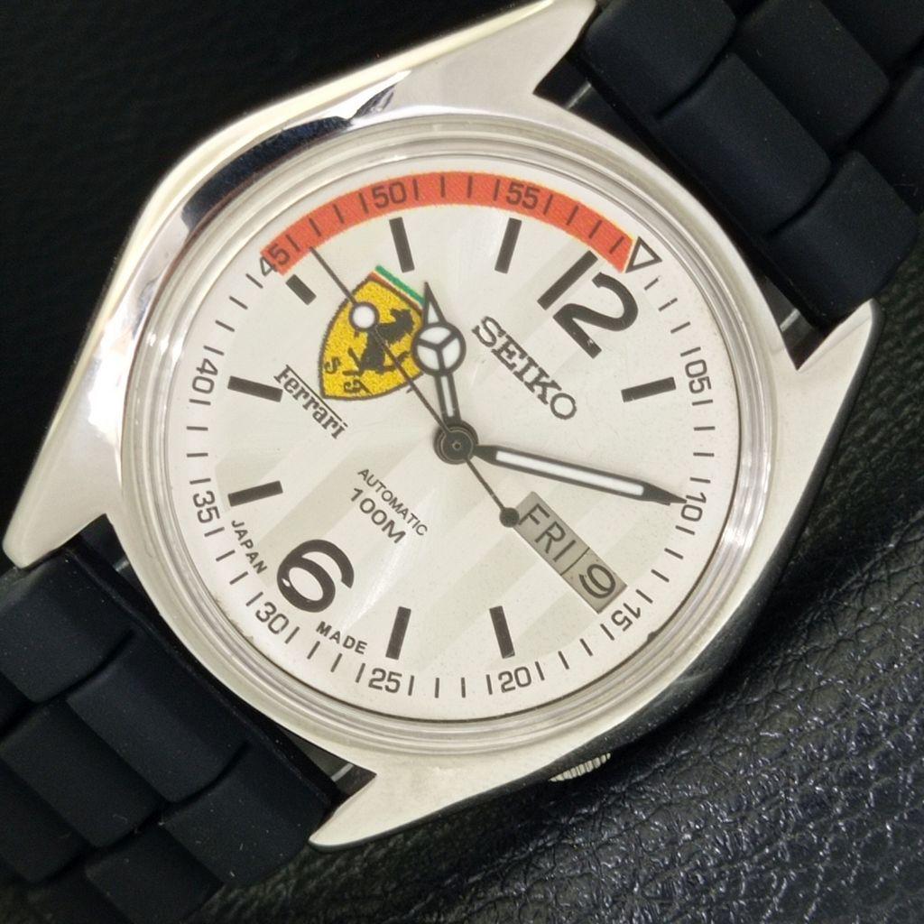 

JAPAN VINTAGE SEIKO AUTOMATIC 7009A MENS FERRARI DIAL WATCH a700448-5 R203-a700448