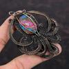 Natural Kingman Pink Dahlia Turquoise Pendant Copper Wire Wrapped Pendant Gemstone Jewelry Handmade Octopus Pendant Copper Jewelry For Gift