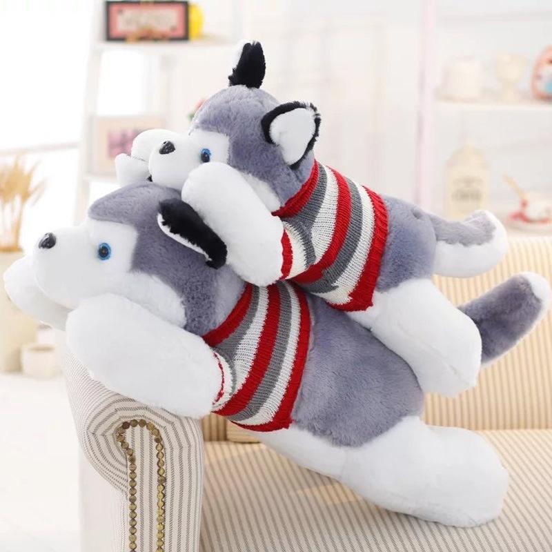 Großes Plüsch-Husky-Spielzeug, realistisches Stofftier, ideales Geburtstags- und Kuschelgeschenk für Kinder