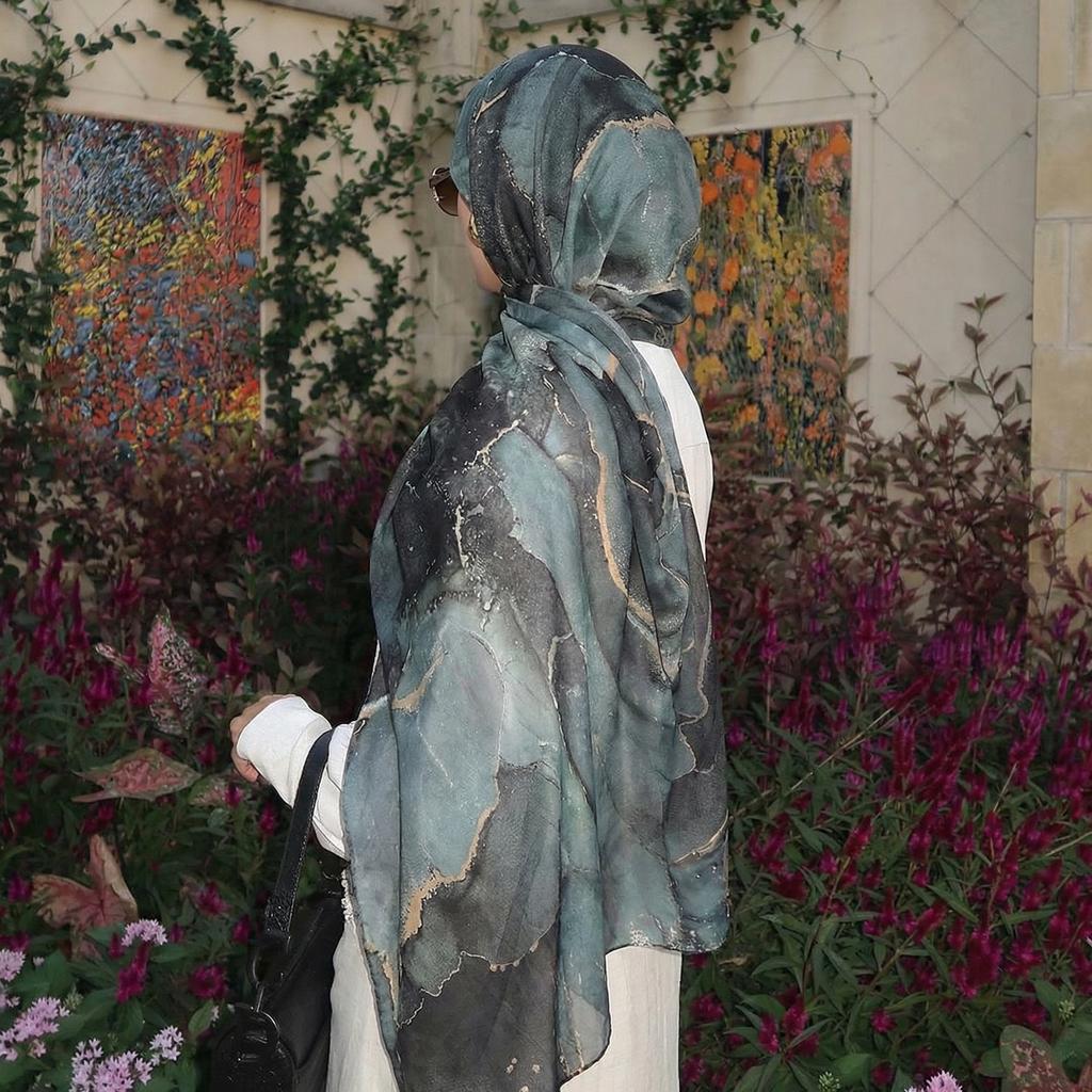 Watercolour Printed Modal Hijabs for Women Breathable Light Weight Cotton Viscose Scarf Soft Muslim Women Shawl Headscarf 2026