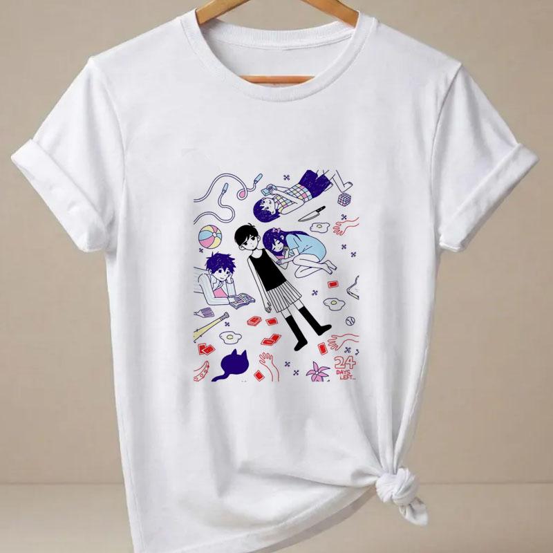 Omori TShirt Otaku Anime T Shirt Unisex Girl Short Sleeve Tshirt Round Neck Printed Graphic Tees Unisex Clothing Tops