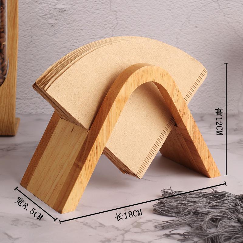 Solid Wood Arched Coffee Filter Paper Rack - V60 Holder