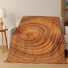 Retro Holzmaserung Jahresringe Flanelldecke Weiche Warme Überwurfdecke für Schlafzimmer Wohnzimmer Bett Reise Camping Picknick Geschenk Kind