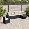 Vidaxl 6-Cz. Set di Mobili da Giardino con Cuscini, Polyrattan Nero