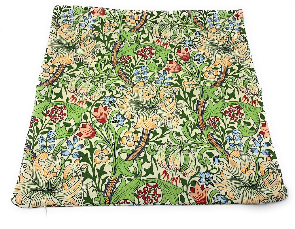Morris Design OXFORD TIME Cushion 43x43cm approximately Golden Lily Cover, (fits 40-45cm cushions),