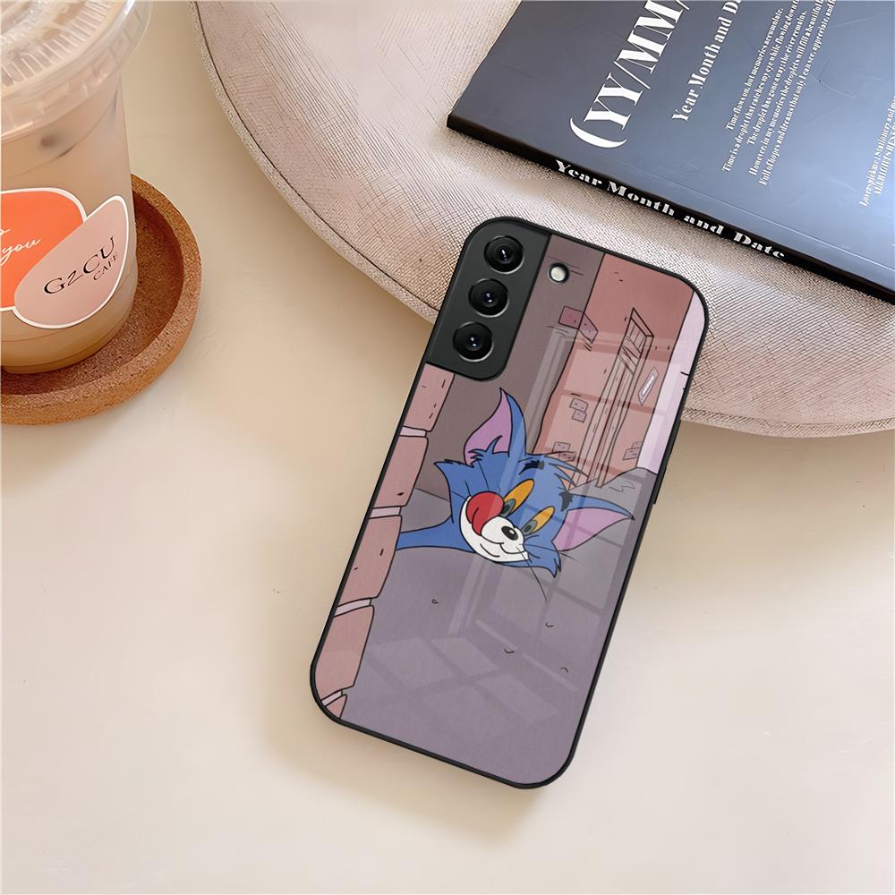 Couple J-JerryS Mouse TomS Phone Case Glass For Samsung Galaxy S20 S25 S21 S22 S24 S23 Ultra Fe Plus A54 A16 A24 A55 A53 M54 Coq