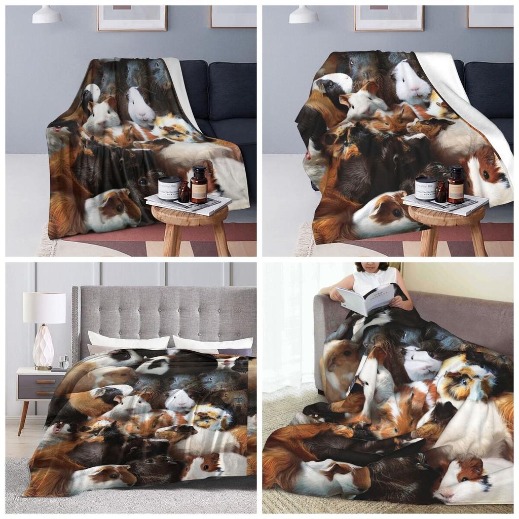 Guinea Pigs Blankets Soft Warm Flannel Throw Blanket Bedspread for Bed Travel Home Sofa
