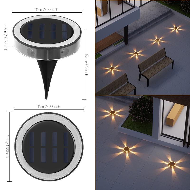 1Pack Solar Night Light Waterproof Outdoor Underground Lamp 360 Degree LED Floor Lights Garden Yard Lawn Balcony Decor Lighting