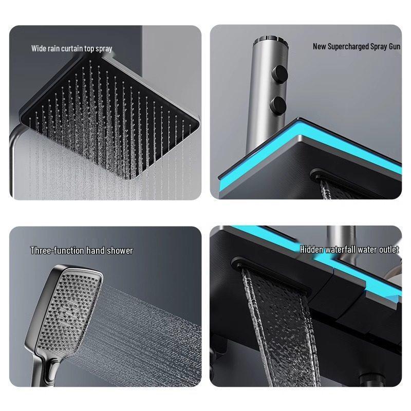 Thermostatic Digital Display Shower Set with Ambient Light