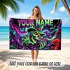 Mushroom Forest Theme Soft Beach Towel Personalized Custom Name Text Towel Portable for Beach Pool Travel